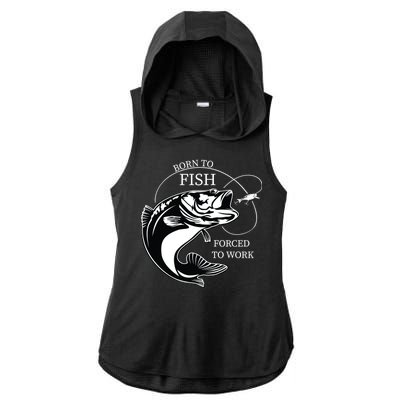 Born To Fish Ladies PosiCharge Tri-Blend Wicking Draft Hoodie Tank