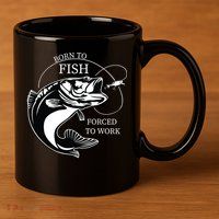 Born To Fish 11oz C Handle Ceramic Mug