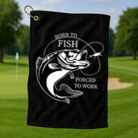 Born To Fish Golf Towel