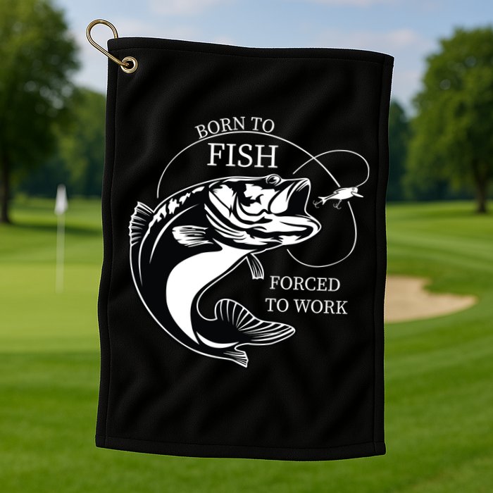 Born To Fish Golf Towel