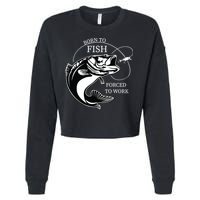 Born To Fish Cropped Pullover Crew