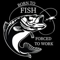 Born To Fish Cropped Pullover Crew
