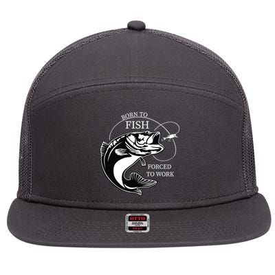 Born To Fish 7 Panel Mesh Trucker Snapback Hat