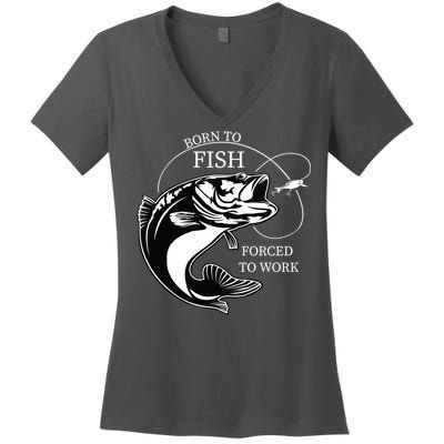 Born To Fish Women's V-Neck T-Shirt