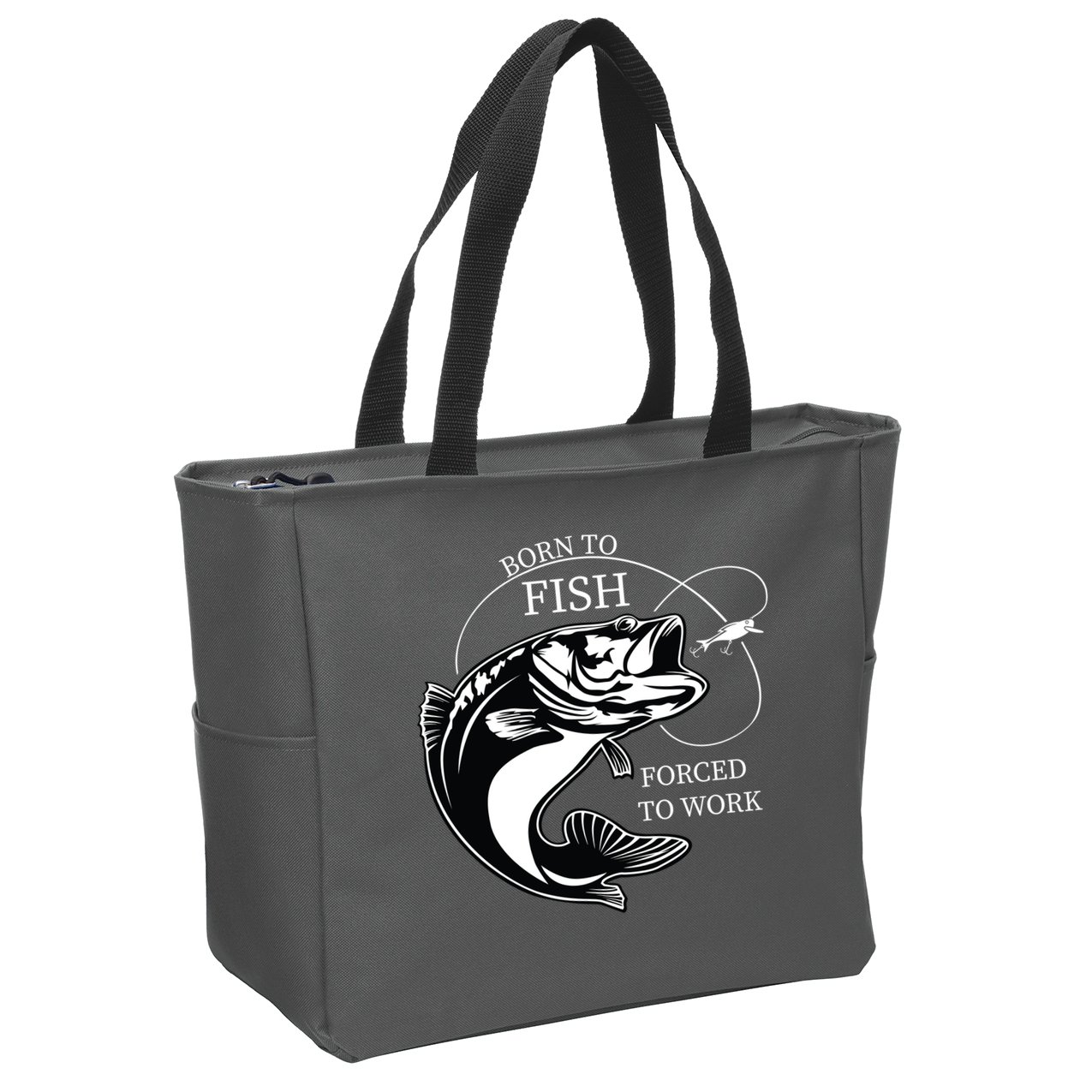 Born To Fish Zip Tote Bag