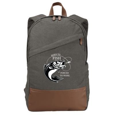 Born To Fish Cotton Canvas Backpack