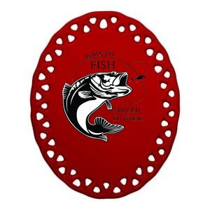 Born To Fish Ceramic Oval Ornament