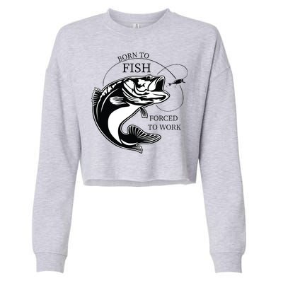 Born To Fish Cropped Pullover Crew