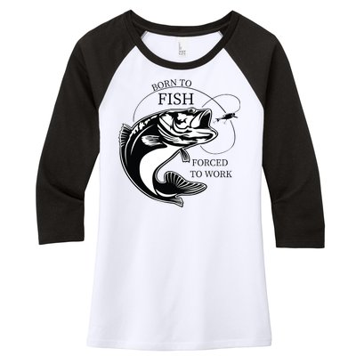 Born To Fish Women's Tri-Blend 3/4-Sleeve Raglan Shirt