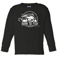 Born To Fish Forced To Work Toddler Long Sleeve Shirt