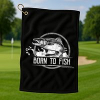 Born To Fish Forced To Work Golf Towel