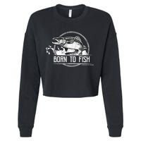 Born To Fish Forced To Work Cropped Pullover Crew