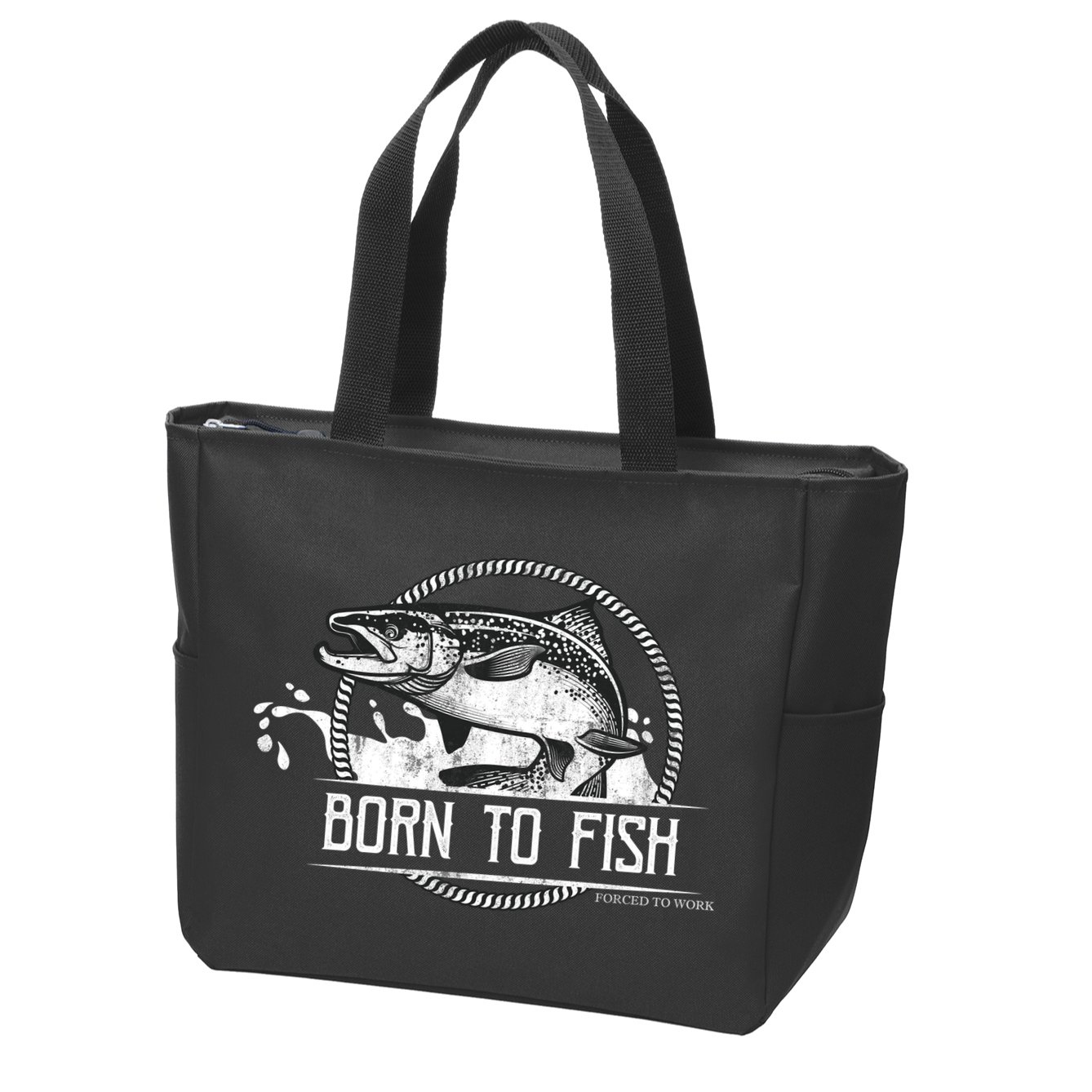 Born To Fish Forced To Work Zip Tote Bag