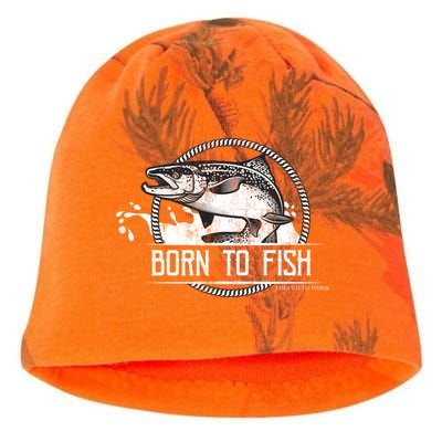 Born To Fish Forced To Work Kati - Camo Knit Beanie