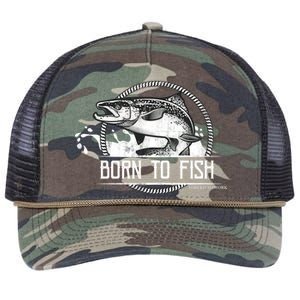 Born To Fish Forced To Work Retro Rope Trucker Hat Cap