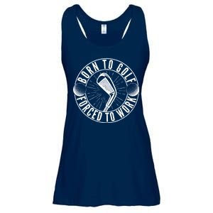 Born To Golf Force To Work Ladies Essential Flowy Tank