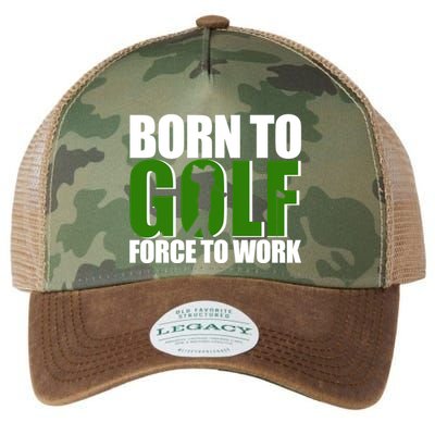 Born To Golf Force To Work Golfing Fan Legacy Tie Dye Trucker Hat