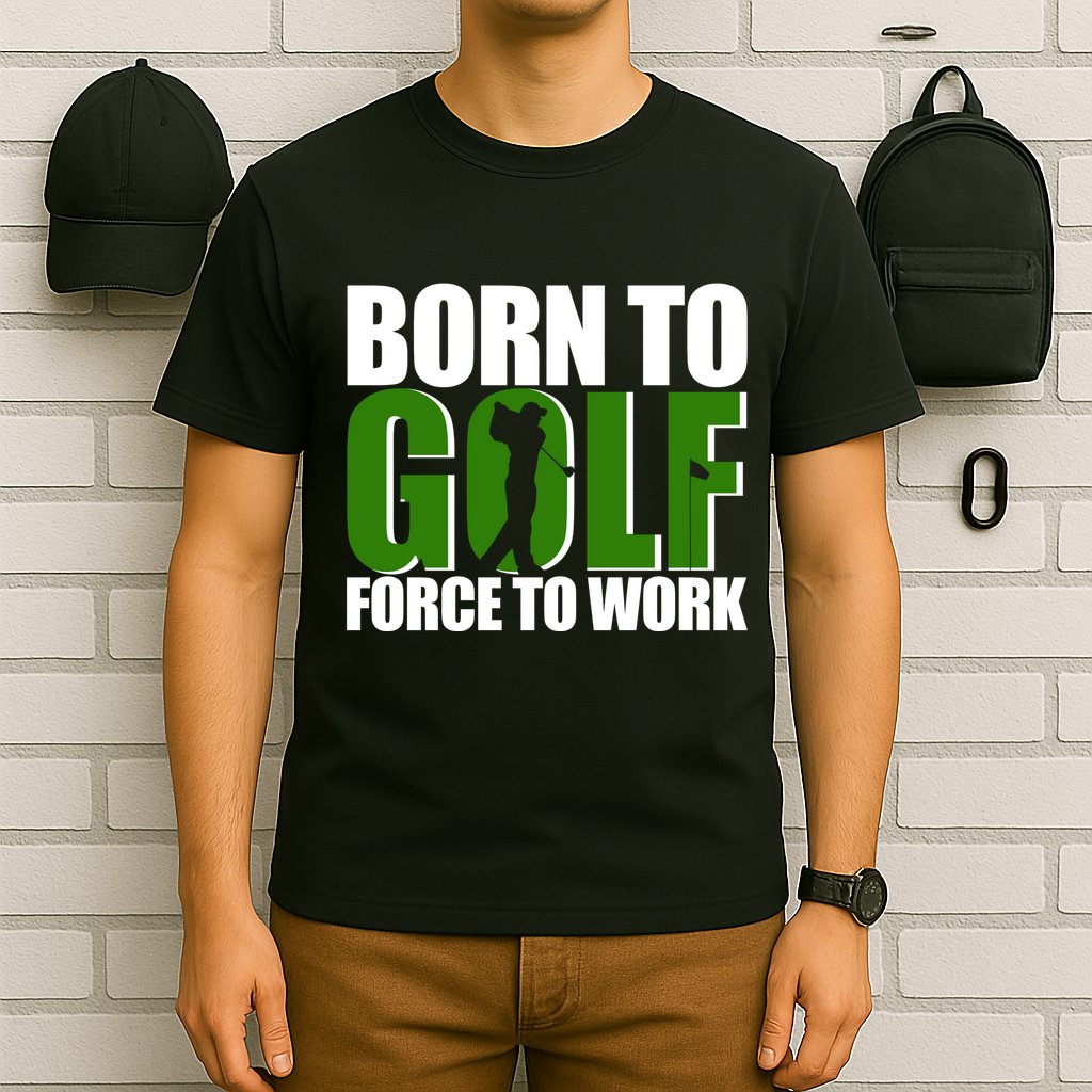 Born To Golf Force To Work Golfing Fan T-Shirt