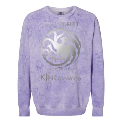 Born To Rule The Seven Kingdoms Colorblast Crewneck Sweatshirt