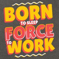 Born To Sleep Force To Work Cotton Canvas Backpack