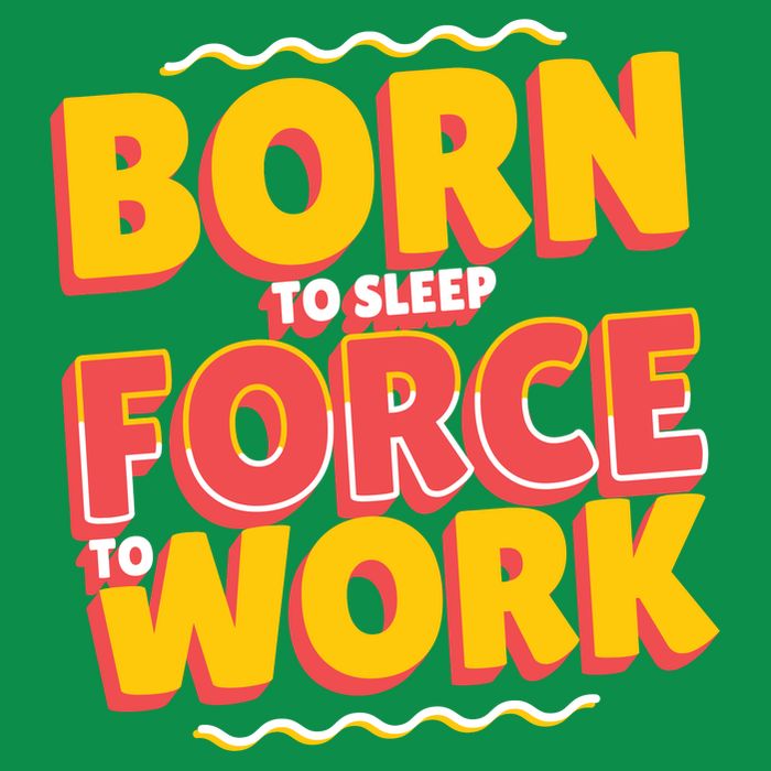 Born To Sleep Force To Work Women's V-Neck T-Shirt