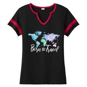 Born To Travel Ladies Halftime Notch Neck Tee