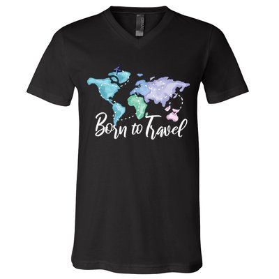 Born To Travel V-Neck T-Shirt