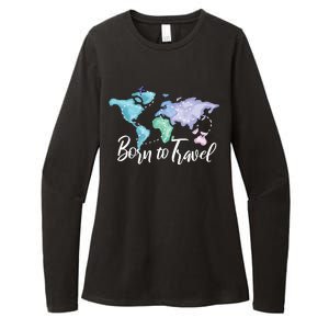 Born To Travel Womens CVC Long Sleeve Shirt