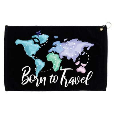 Born To Travel Grommeted Golf Towel