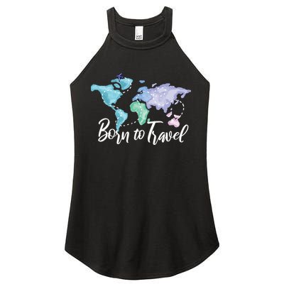 Born To Travel Women's Perfect Tri Rocker Tank