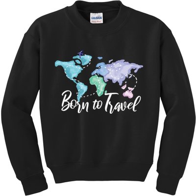 Born To Travel Kids Sweatshirt