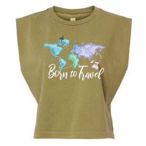 Born To Travel Garment-Dyed Women's Muscle Tee