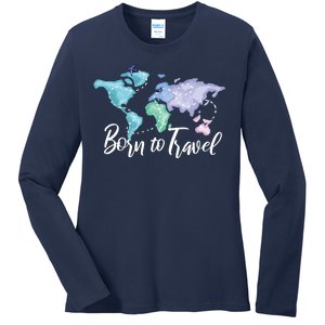 Born To Travel Ladies Long Sleeve Shirt