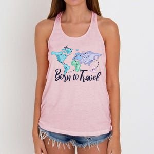 Born To Travel Women's Knotted Racerback Tank