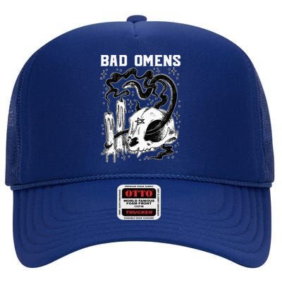 B.A.D O.M.E.N.S Snake And Skull High Crown Mesh Back Trucker Hat