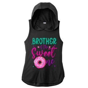 Brother Of Sweet One 1st Bday Party Matching Family Donut Ladies PosiCharge Tri-Blend Wicking Draft Hoodie Tank