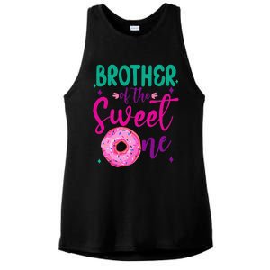 Brother Of Sweet One 1st Bday Party Matching Family Donut Ladies PosiCharge Tri-Blend Wicking Tank