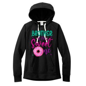 Brother Of Sweet One 1st Bday Party Matching Family Donut Women's Fleece Hoodie