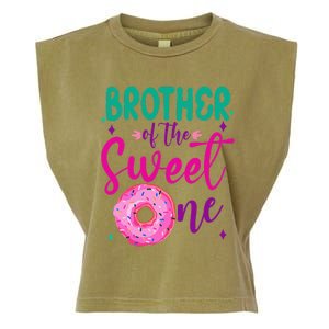 Brother Of Sweet One 1st Bday Party Matching Family Donut Garment-Dyed Women's Muscle Tee