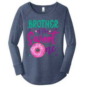 Brother Of Sweet One 1st Bday Party Matching Family Donut Women's Perfect Tri Tunic Long Sleeve Shirt