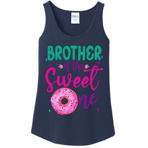 Brother Of Sweet One 1st Bday Party Matching Family Donut Ladies Essential Tank