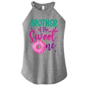 Brother Of Sweet One 1st Bday Party Matching Family Donut Women's Perfect Tri Rocker Tank