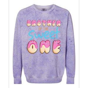 Brother Of Sweet One First Bday Party Matching Family Donut Colorblast Crewneck Sweatshirt