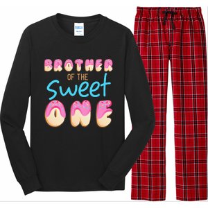 Brother Of Sweet One First Bday Party Matching Family Donut Long Sleeve Pajama Set