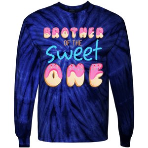 Brother Of Sweet One First Bday Party Matching Family Donut Tie-Dye Long Sleeve Shirt