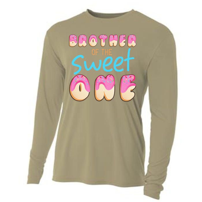 Brother Of Sweet One First Bday Party Matching Family Donut Cooling Performance Long Sleeve Crew