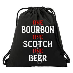 Bourbon One Scotch One Beer Drawstring Bag