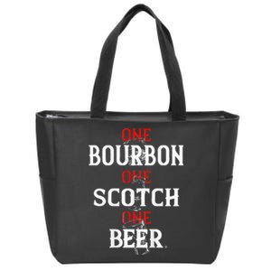 Bourbon One Scotch One Beer Zip Tote Bag