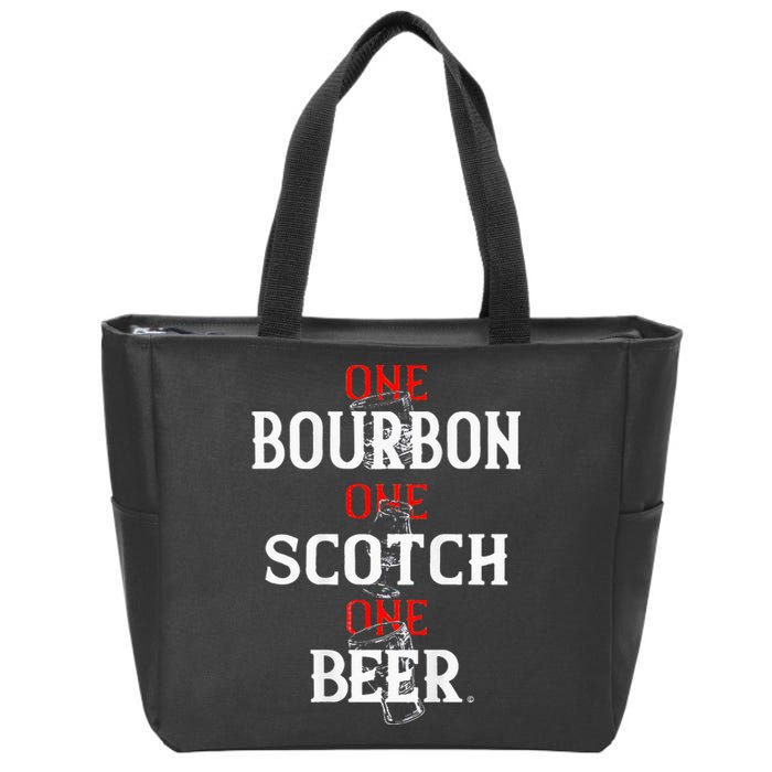 Bourbon One Scotch One Beer Zip Tote Bag