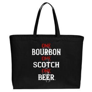 Bourbon One Scotch One Beer Cotton Canvas Jumbo Tote